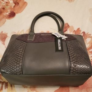Gray Stella & Max purse, 101/2"h x 15"l x 6"w.